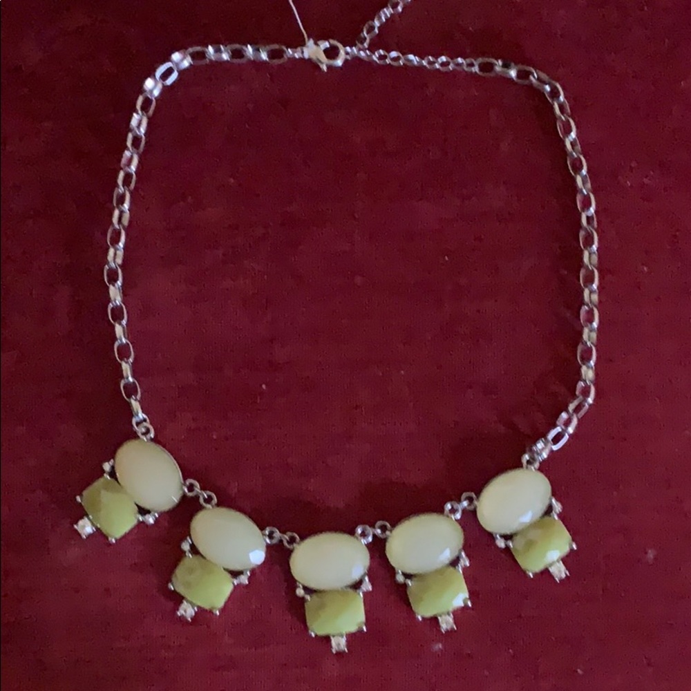 LOFT silver necklace with light green stones